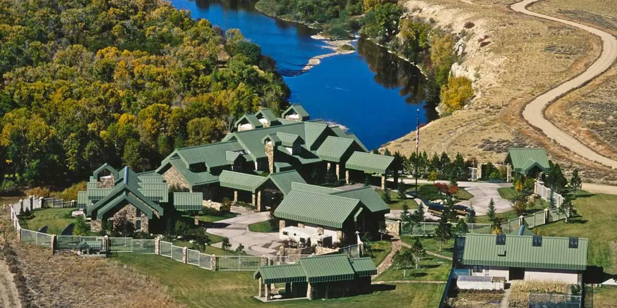 Aerial view of the property